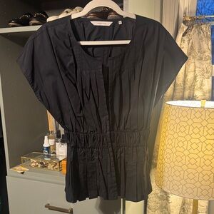 Rebecca Taylor Black Pleated Blouse